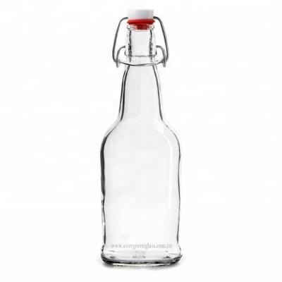 China Beverage Swing Top Glass Beer Bottle , Standard Beer Bottle Size 16 Ounce for sale