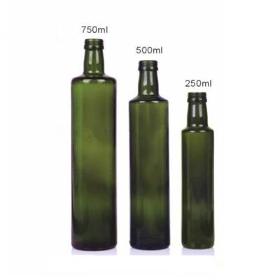 China Food Dark Green Glass Olive Oil Bottle For Extra Virgin Cooking Oil for sale