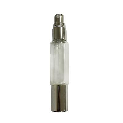 China New Design Cosmetic Double End Clear Glass Perfume Bottle With Roll-On Sleeve And Fine Mist Spray Pump 10ml 5ml for sale