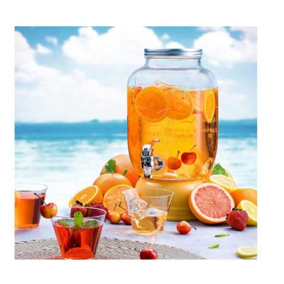 China Freshness Preservation Glass Beverage/Drinking Dispenser Mason Jar With Leak Proof Pin for sale