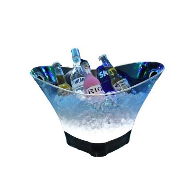 China 12L Large Capacity Viable Hottest Popular Heart Shaped Ice Bucket 2022 LED Light Bucket Cooling Plastic for sale