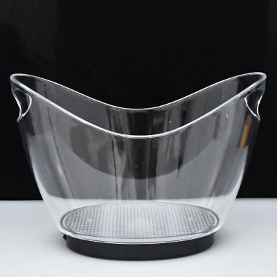 China Large 12l clear plastic sustainable transparent bucket with handle beer champagne led ice bucket for sale