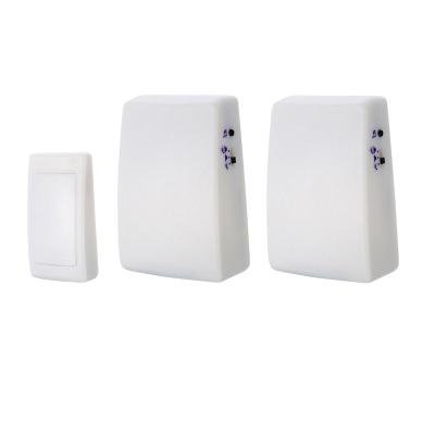 China Modern Wireless Doorbell 7 Light Door Chime 1 Color Flashing Transmitter Working With 2 Receivers Ideal For People With Hearing Problem for sale