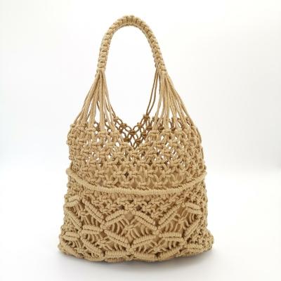 China 100% Eco-friendly Handmade Macrame Shopping Bag Cotton Rope Bags for sale