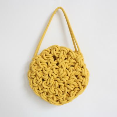 China Fashion Colorful Hand - Woven Cotton Rope Bag for sale