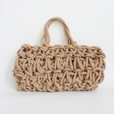 China Lady Women Body Bag Handwoven Cotton Rope Cross Handbags for sale