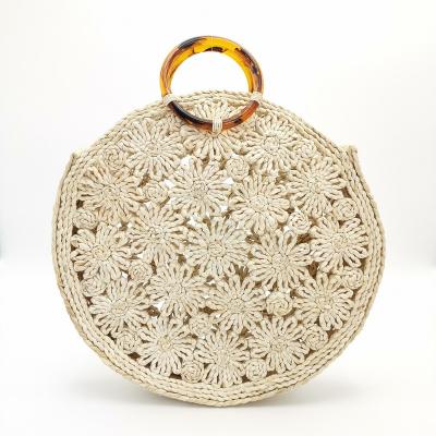 China 100% Eco-friendly Corn Husk Bags New Straw Hand Woven Beach Bag for sale