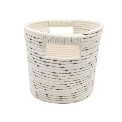 China Sustainable Cotton Rope Storage Basket Laundry Basket for sale