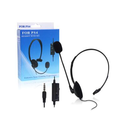 China ABS Plastic Single Side Earphone With Mic Earphone Gaming Headphones Stereo Wired Headset For Sony Playstation 4 PS4 Controller for sale