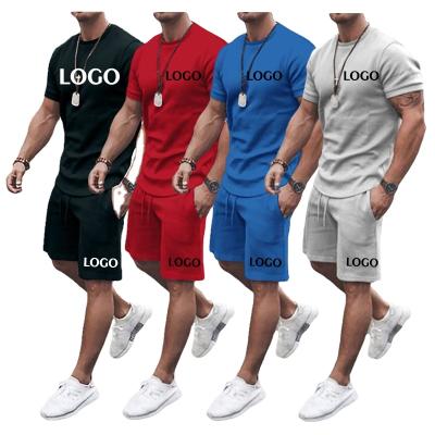 China Anti-Wrinkle Topshow Teamwin Customize Mens Summer Sets Plain 100% Cotton Vintage White T-shirt Sports Shorts T-shirt Suits For Printing for sale