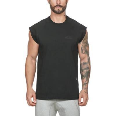 China QUICK DRY Men Wholesale Crewneck Men Sport Sleeveless T-shirt Custom Print Soft Cotton Mens Sport Custom T-Shirt for sale