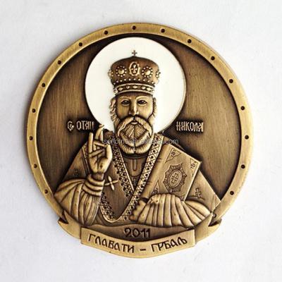 China Europe Custom Design Antique Brass Challenge Coin Old Religions Souvenirs Metal Coins for sale