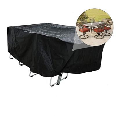 China 210D Oxford Silver Coated Outdoor Waterproof Black Bench Fabric Furniture Dust Cover for sale