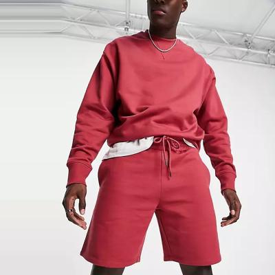 China Custom Red Oversized Mens Tech Fleece Tracksuits Blank Short Simple Men's Breathable Tracksuit for sale