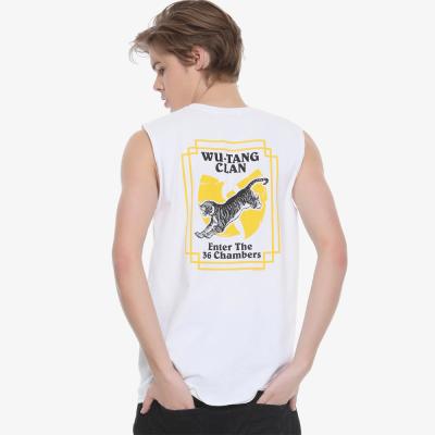 China Custom Yanlu clothing anti-pilling screen printed men tank top high quality summer white tank top for sale