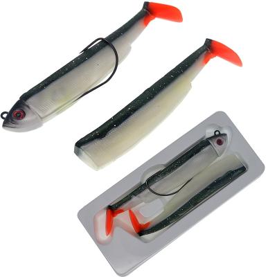 China Fsihing Lure 2 Pcs In A Box 5 Colors Suitable For Outdoor Retail Fishing Lure Soft Bait With Hook for sale