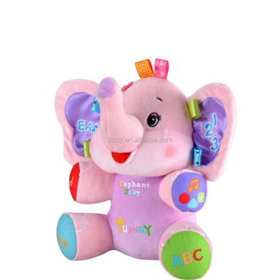 China Gift Customize Multifunctional Kids Education Explore Elephant Animal Plush Toy With Battery for sale