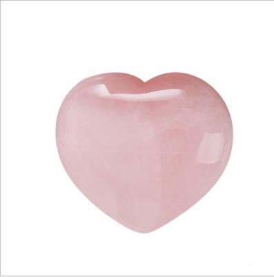 China Custom Wholesale Cute Natural Rose Quartz Heart Stone Heart for sale