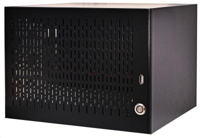 China 6 Bay Household NAS Storage Server Chassis with Black Aluminum Alloy Panel Enclosure for sale