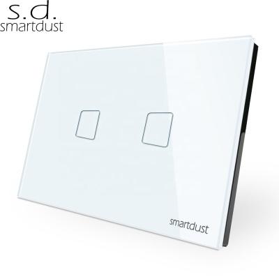 China Smartdust USA Touch Standard Glass Panel Wifi Lamp Switch 110V Wifi Touch Light Luxury Sensitive Smart Wall Switch for sale