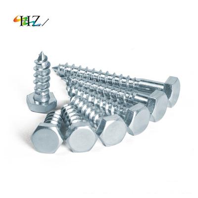 China HEXAGON Galvanized Carbon Steel Hex Screw Wood Car Screw for sale