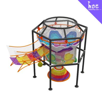 China safety Rainbow Net tunnel playground , Climbing Net Playground Equipment for sale