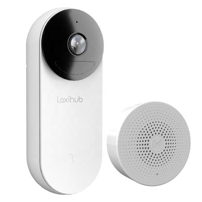 China Laxihub Modern Two Way Audio PIR Detection Doorbell Camera Wireless with Chime for sale