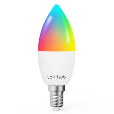 China Living Room Laxihub 4.5W 350lm RGBW Alexa and Google Home Tuya Smart LED Energy Saving Light Bulb for sale