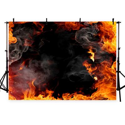 China Support Customization Dropship Backdrop 3D Photo Fire Print Party Wall Decoration Customize Studio Props Photographic Wallpaper Background Fabric for sale