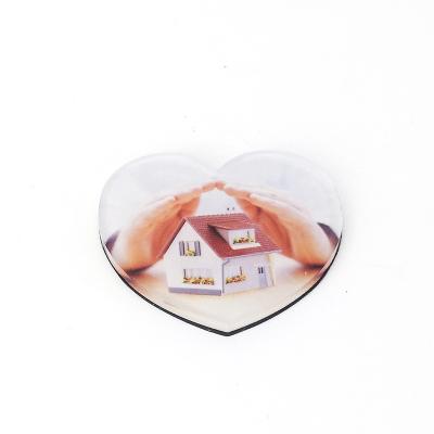 China Heart Shape Sublimation Fridge Magnet Acrylic Masks Custom Fridge Sticker For Love for sale