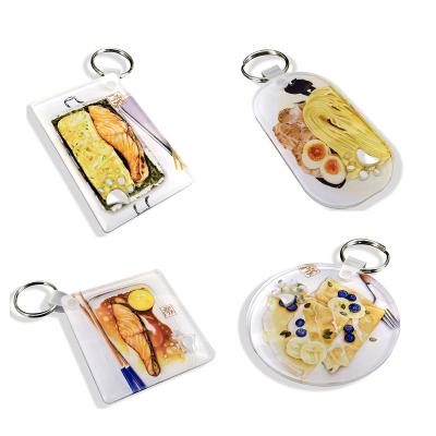 China Custom Sublimation Puppy Paw Print Key Chain Key Tag Blank Acrylic Pet Key Holder for sale