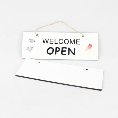 China Custom Stocked Rectangle Door Plate Sublimation Wall Sign MDF Blank Plaque Logo Available for sale