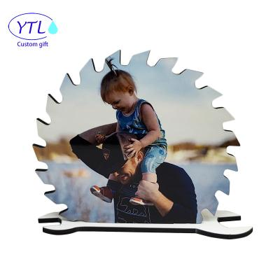 China Custom Printing Sublimation Saw Photo Panel Blank MDF Photo Frame Best Dad Gift for sale