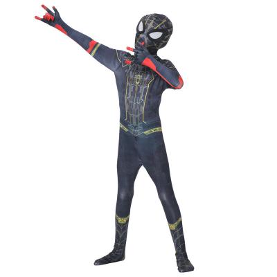 China Polyester 3D Design The Hero Returned To Save The World Black Color Spider-man Halloween Cosplay One Piece Jumpsuit For Men for sale