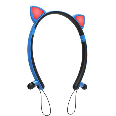 China Headsets With Microphone OEM Cat-Ear Overhead Stereo Bass Led Computer Gaming Headset Wireless Gaming Earphone for sale