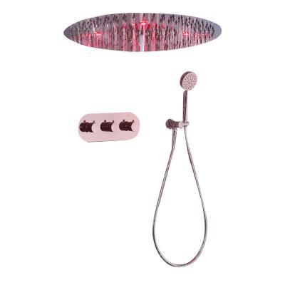 China Factory Direct Sale New Viable Concealed Ceiling Mounted Led Water Saver Shower Head Bathroom Rain Shower Faucet Set for sale