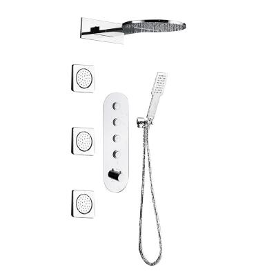 China Viable 300*550MM Rainfarainfall Bathroom Systell Waterfall Shower Faucets Spray SPA Massage Mist Rain Top Shower Head Set for sale