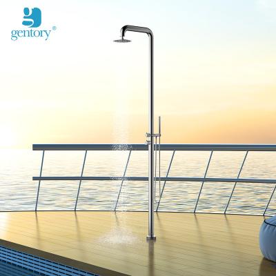 China New Modern Design 316 Stainless Steel Shower System Shower Panel Pool Shower Set Viable Outdoor Faucet With Spout for sale