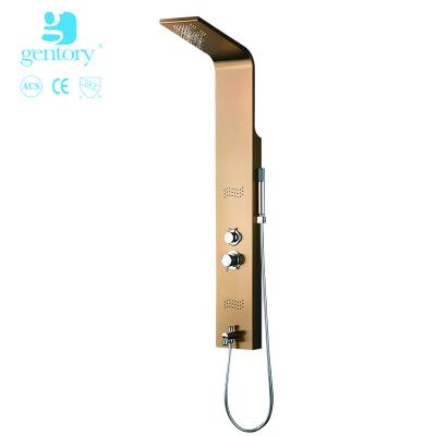 China Without sliding bar massage luxury shower set, rain shower column, gold stainless steel shower panel S502 for sale