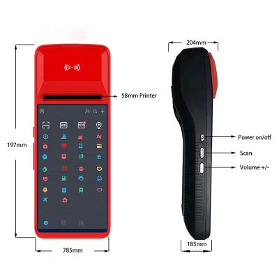 China Color New Upgrade New Design Android Terminal With 58mm Thermal Receipt Printer 80mm NFC POS Handheld Machine for sale