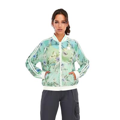 China OEM Girls Windproof Hot Selling Floral Printing Jacket Custom Design Anorak Zipper Womens Jackets for sale