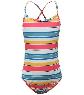 China Miniatree Strap Design Beach Little Girls Antibacterial Custom Striped Swimsuit Kids One Piece Swimsuit for sale