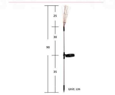 China Garden New Arrival Solar Firework Lights For Party Landscaping Models Solar Copper Wire Decorative Garden Stake 8 Lights for sale