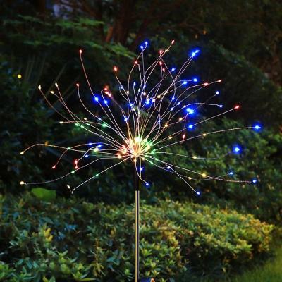 China Newest 8 Patterns Copper Wire Garden Wedding Party Solar Fireworks Lights Solar Decorative Lights Outdoor Landscape for sale