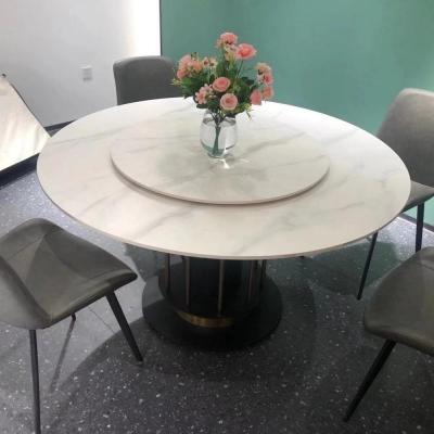 China Modern agglomerated stone table, porcelain tile dining table for sale