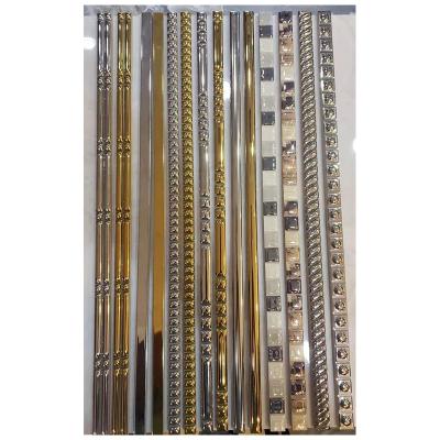 China Glazed Metallic Tiles Gold And Color Silver Listello Ceramic Tile 2x60 for sale