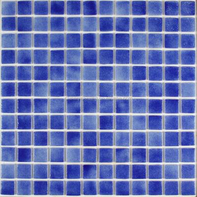 China Parquet Crystal Glass Blue Stone Mosaic Slab, European Swimming Pool Slab for sale