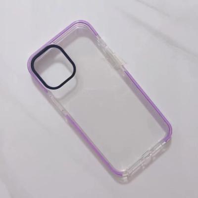 China Anti-drop transparent wholesale lens, double color tpu+pc case protection, customizable phone case for sale