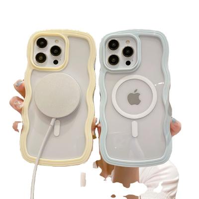 China Shockproof Spot wholesale hot selling luxury designer Magnetic Wave 2-in-1 15promax phone case for iphone 15 15pro 14promax 14 13 12 11 for sale