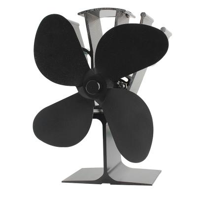 China Household 4-Blade Heat Powered Stove Fan For Fireplace Increases 80% Warmer Air Than Eco Friendly 2-Blade Fan for sale